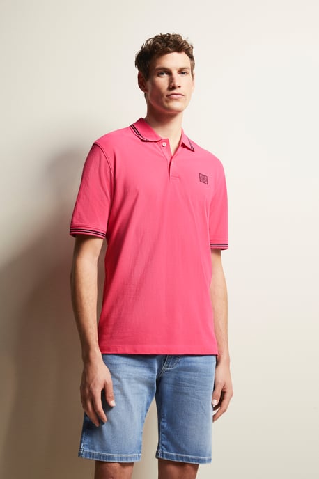 Bugatti Herren Poloshirt met contrasterende strepen - Image 1