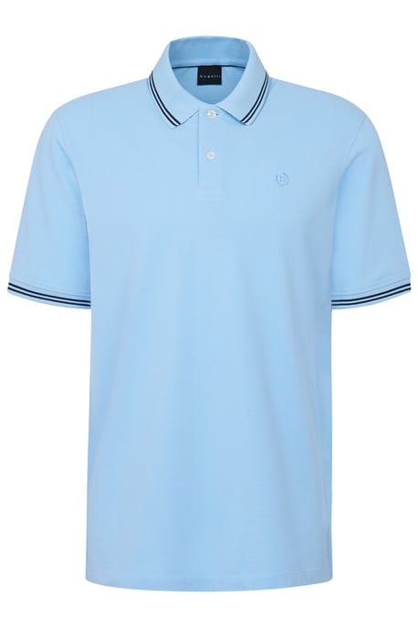 Bugatti Herren Polo met contrasterende strepen en borduursel op de borst - Image 3