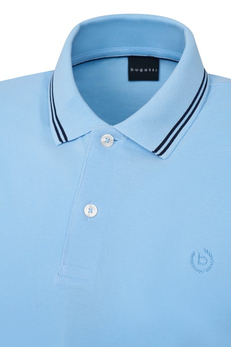 Bugatti Herren Polo met contrasterende strepen en borduursel op de borst - Image 5