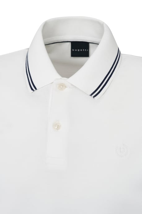 Bugatti Herren Polo met contrasterende strepen en borduursel op de borst - Image 5