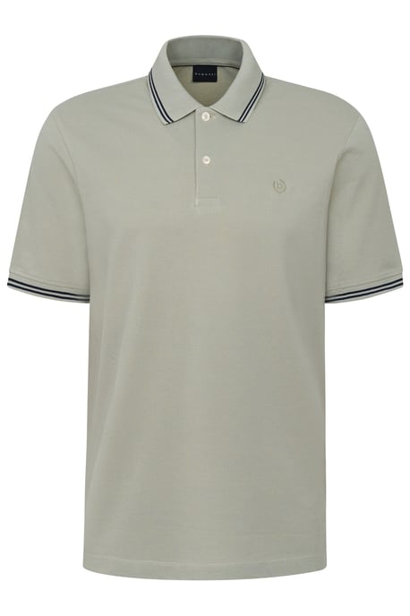 Bugatti Herren Polo met contrasterende strepen en borduursel op de borst - Image 3