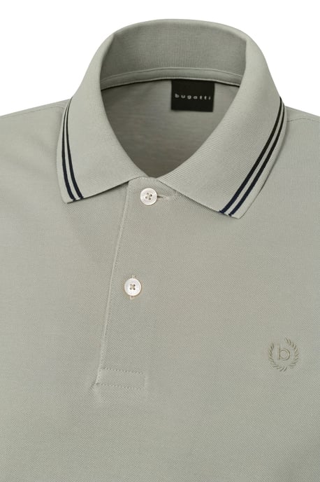 Bugatti Herren Polo met contrasterende strepen en borduursel op de borst - Image 5