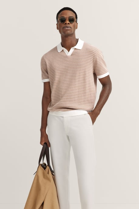 Bugatti Herren Gebreide katoenen polo met korte mouwen - Image 1