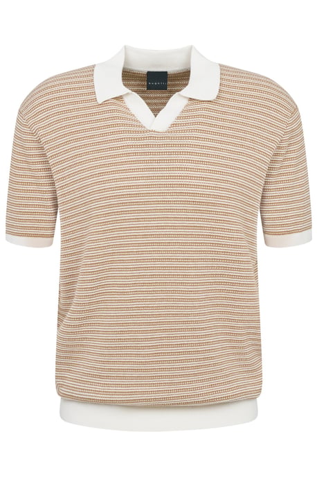 Bugatti Herren Gebreide katoenen polo met korte mouwen - Image 3