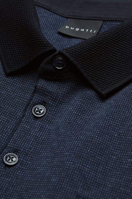 Bugatti Herren Polo met lange mouwen in 2-tone look - Image 5
