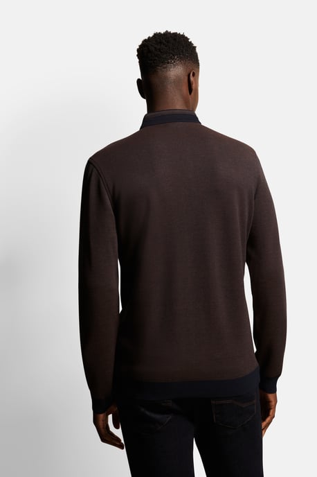 Bugatti Herren Polo met lange mouwen en opstaande kraag - Image 2
