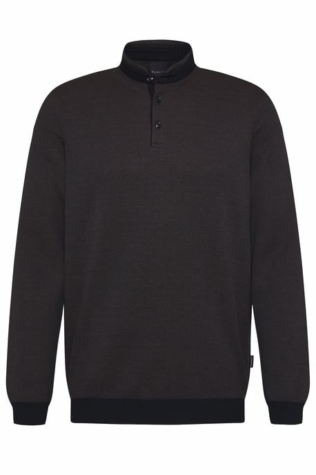 Bugatti Herren Polo met lange mouwen en opstaande kraag - Image 3