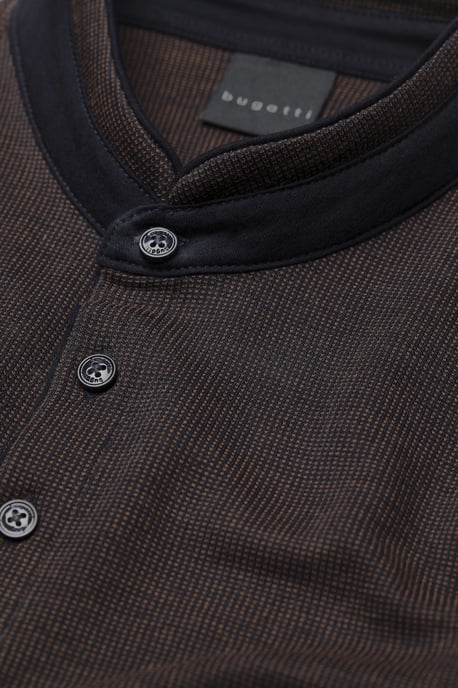 Bugatti Herren Polo met lange mouwen en opstaande kraag - Image 4