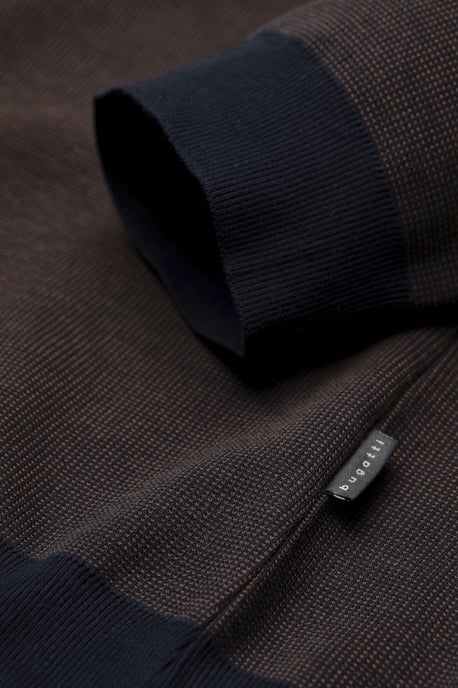 Bugatti Herren Polo met lange mouwen en opstaande kraag - Image 5