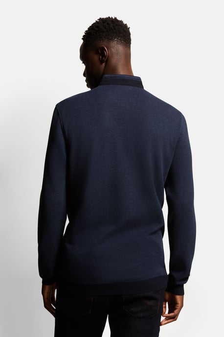 Bugatti Herren Polo met lange mouwen en opstaande kraag - Image 2