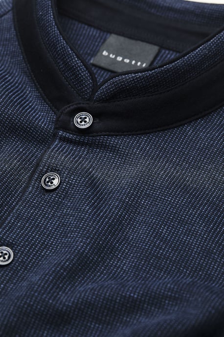 Bugatti Herren Polo met lange mouwen en opstaande kraag - Image 4