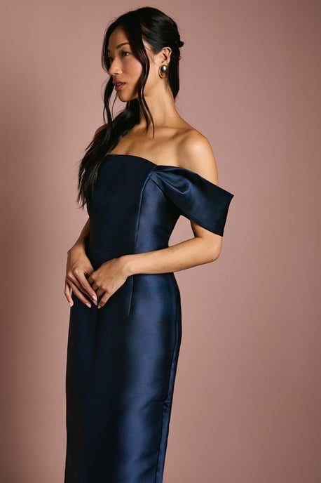 Coast Honoured Twill Bardot Column Midi Bridesmaid Dress - Image 2