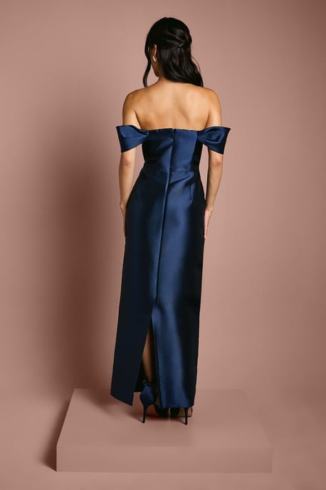 Coast Honoured Twill Bardot Column Midi Bridesmaid Dress - Image 3