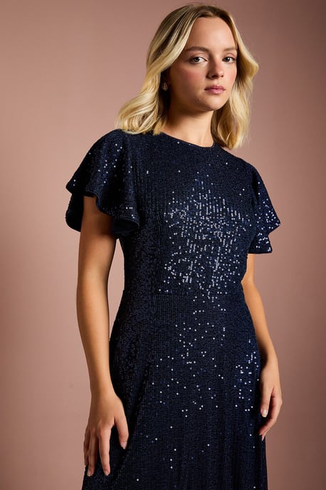 Teen Coast Sequin Angel Sleeve Bridesmaid Dress - Image 2