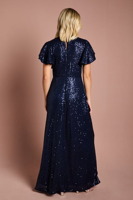 Teen Coast Sequin Angel Sleeve Bridesmaid Dress - Image 3