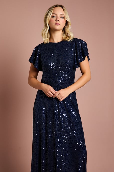 Teen Coast Sequin Angel Sleeve Bridesmaid Dress - Image 4