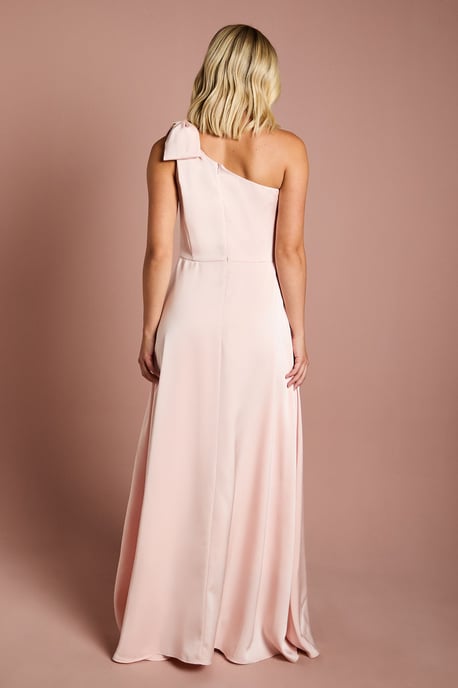 Teen Coast One Shoulder Bow Bridesmaids Dress - Image 3