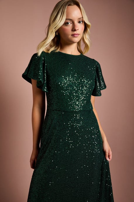 Teen Coast Sequin Angel Sleeve Bridesmaid Dress - Image 2