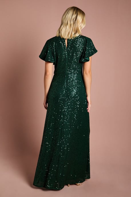 Teen Coast Sequin Angel Sleeve Bridesmaid Dress - Image 3