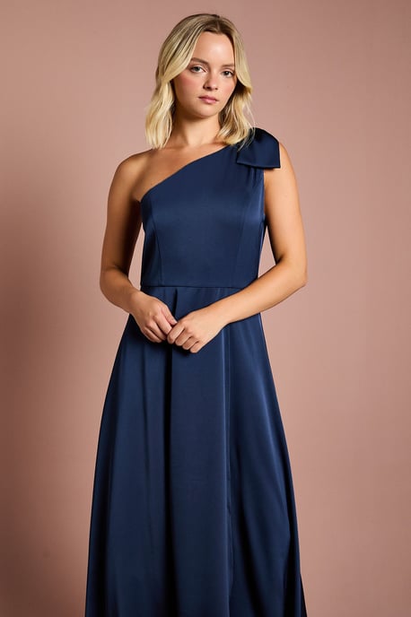 Teen Coast One Shoulder Bow Bridesmaids Dress - Image 2
