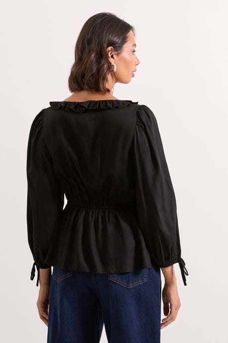 Frill Neckline Button Down Top - Image 3
