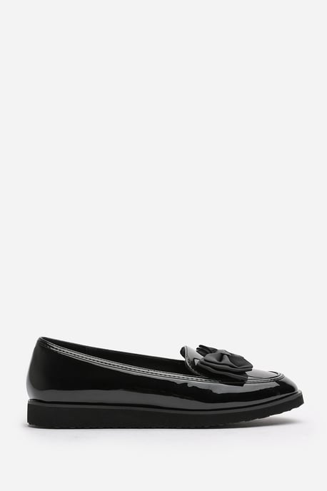 Wheres That From Womens 'Cathy' School Shoes Slip On Loafers With Bow - Image 2