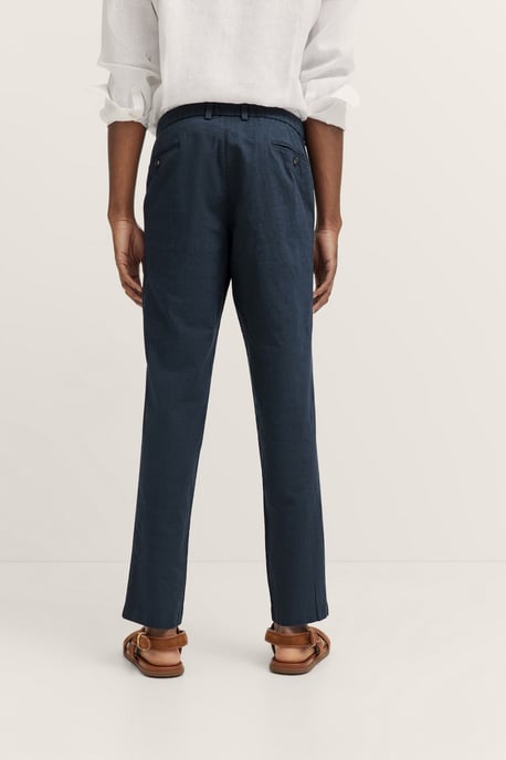 Bugatti Herren Geplooide broek met katoen-linnenmix - Image 2