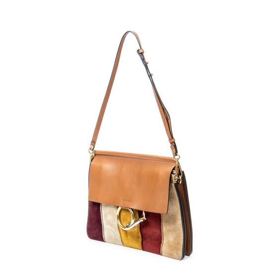 Medium Faye Shoulder Striped Patchwork Schoudertas - Image 2