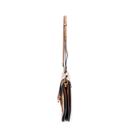 Medium Faye Shoulder Striped Patchwork Schoudertas - Image 3