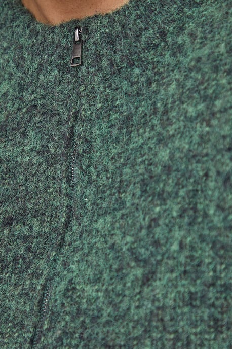Zip Up Rib Crew Cardigan - Image 5