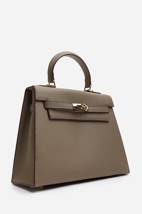 Wheres That From Womens 'Lluvia' Top Handle Satchel Mini Tote Bag With Turn-Lock Closure - Image 3
