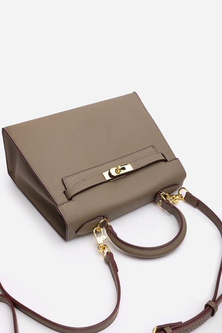 Wheres That From Womens 'Lluvia' Top Handle Satchel Mini Tote Bag With Turn-Lock Closure - Image 5