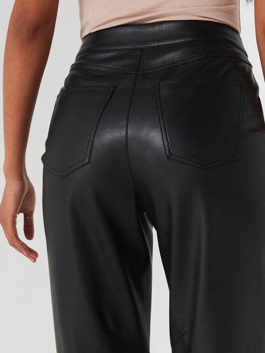V By Very Black Faux Leather Seam Detail Trousers - Image 3