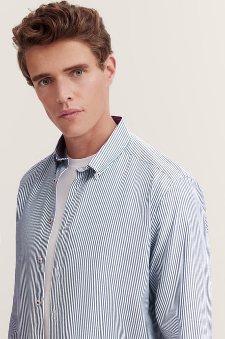Bugatti Herren Oxford overhemd in een gestreepte look - Image 4