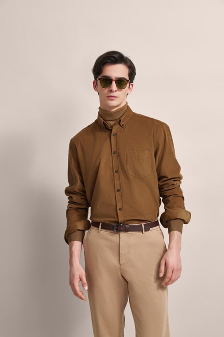 Bugatti Herren Shirt in modern fijn ribfluweel - Image 1