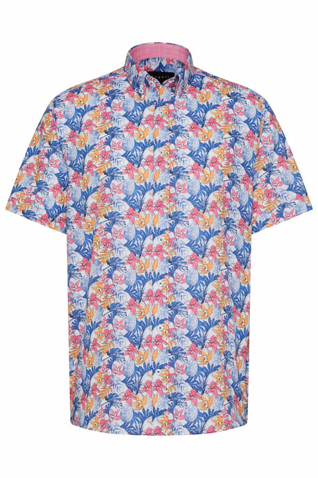 Bugatti Herren Shirt met korte mouwen en bladprint - Image 3