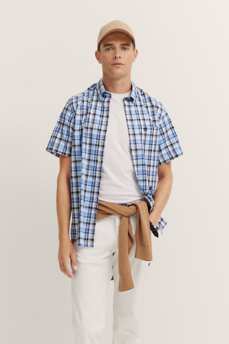 Bugatti Herren Shirt met geruit patroon - Image 1