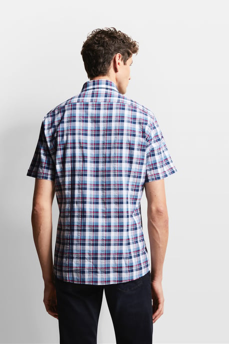 Bugatti Herren Shirt met korte mouwen en geruit motief - Image 2