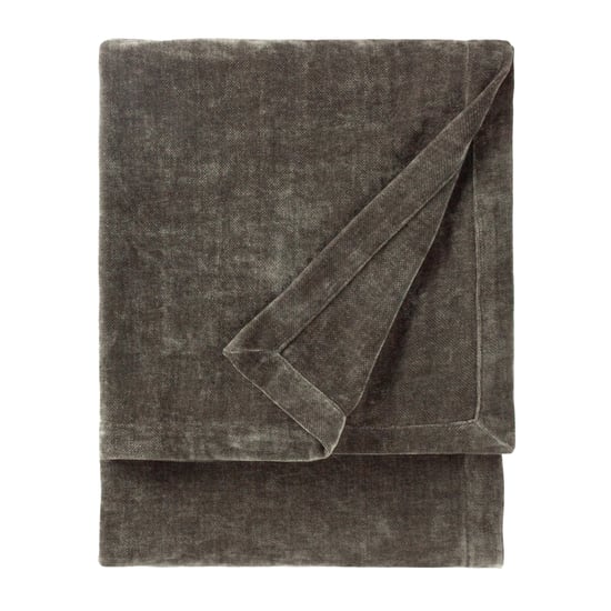 Yard Heavy Chenille Velvet Throw, 130 x 180cm, Charcoal - Image 1