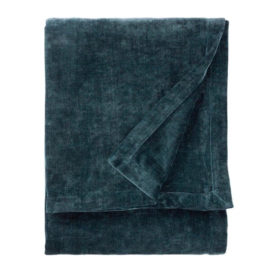 Yard Heavy Chenille Velvet Throw, 130 x 180cm, Navy - Image 1