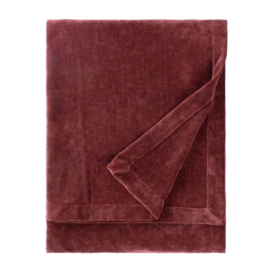 Yard Heavy Chenille Velvet Throw, 150 x 200cm, Beetroot - Image 1