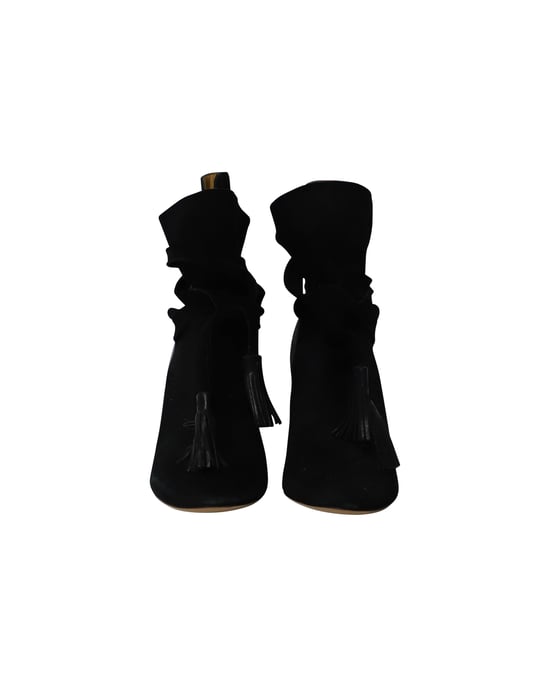 Ba&Sh Block Heel Ankelboots i svart mocka - Image 2