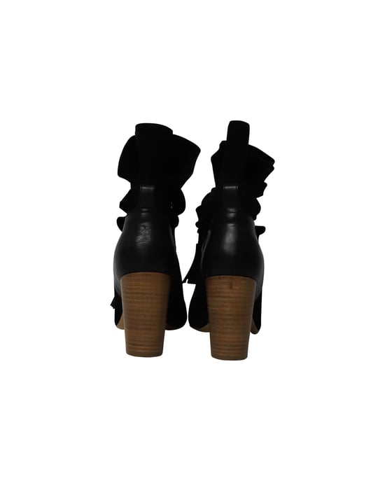 Ba&Sh Block Heel Ankelboots i svart mocka - Image 4