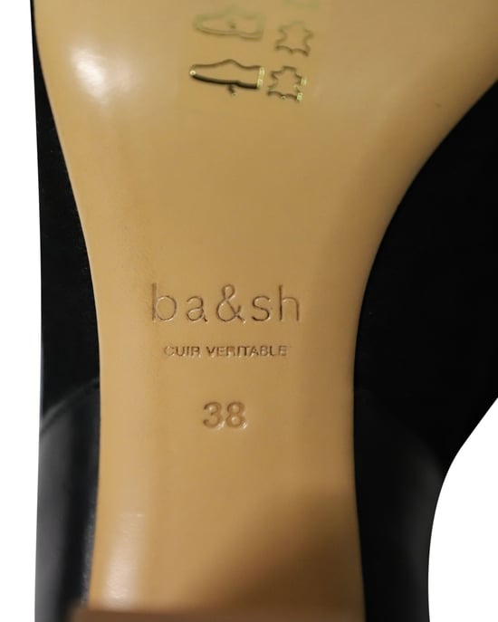 Ba&Sh Block Heel Ankelboots i svart mocka - Image 6