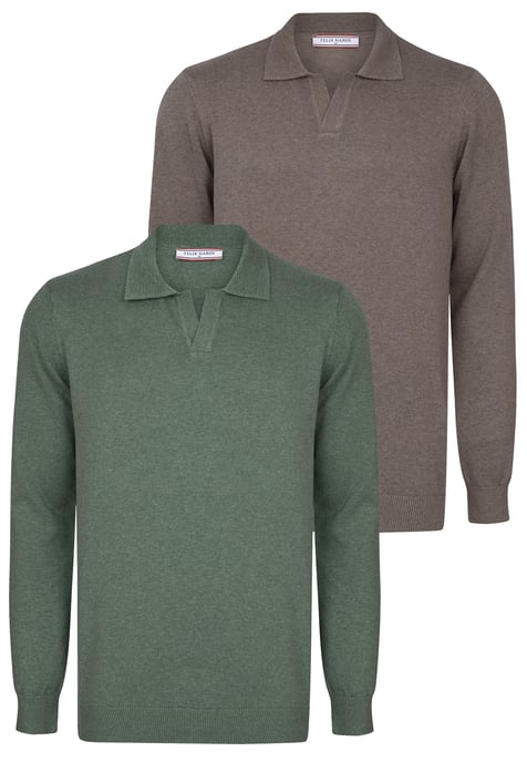 Pullover Pullover With Polo Collar Pack Of 2 - Image 1