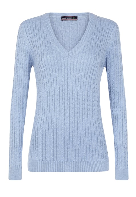Pullover V-Neck Cable Knit Pullover - Image 1