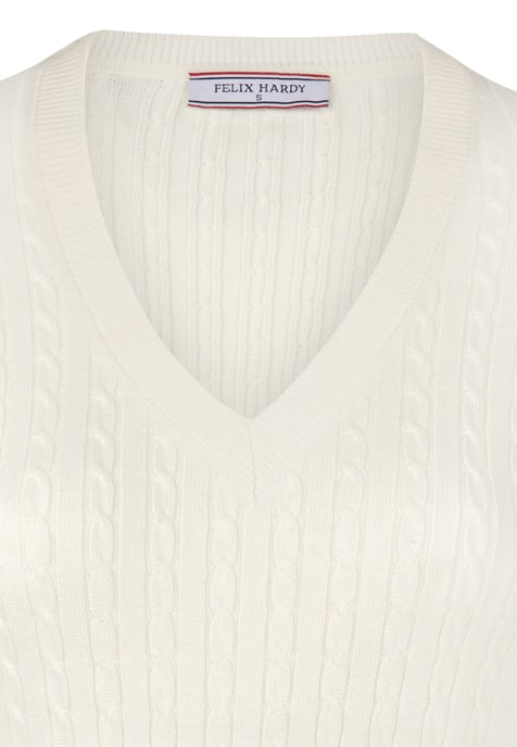 Pullover V-Neck Cable Knit Pullover - Image 2