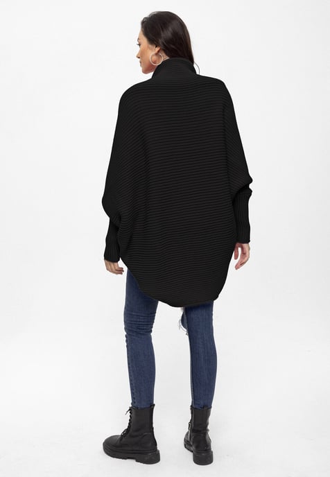 Cardigan Batwing Long Sleeve Cardigan Wool Blended - Image 4