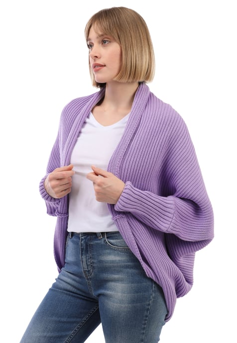 Cardigan Batwing Long Sleeve Cardigan Wool Blended - Image 3