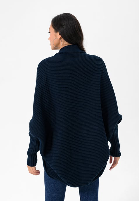 Cardigan Batwing Long Sleeve Cardigan Wool Blended - Image 4
